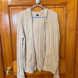 Sonoma Women's Cream Cable Knit Cardigan